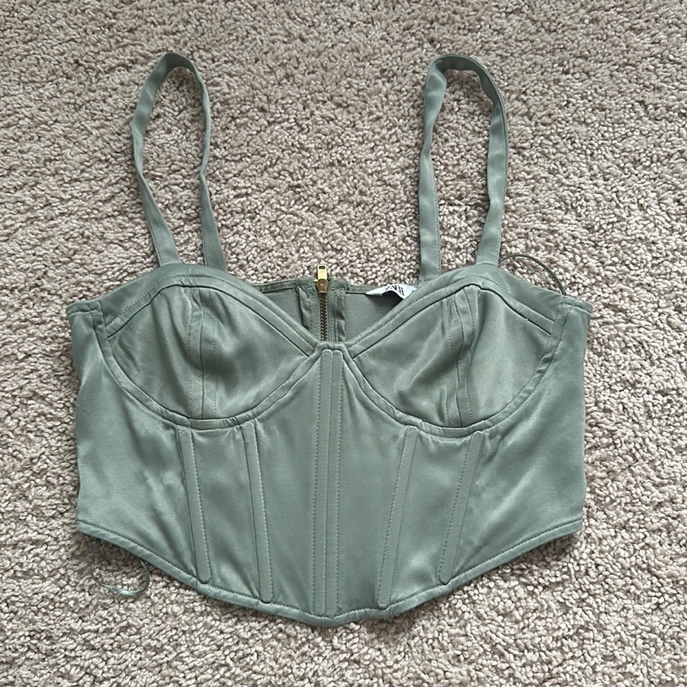 ZARA Light Green Blouse Size Small